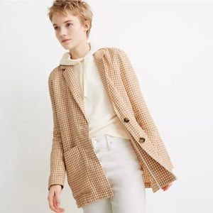 Madewell Linen Dorset Blazer in Gingham Check Size S
